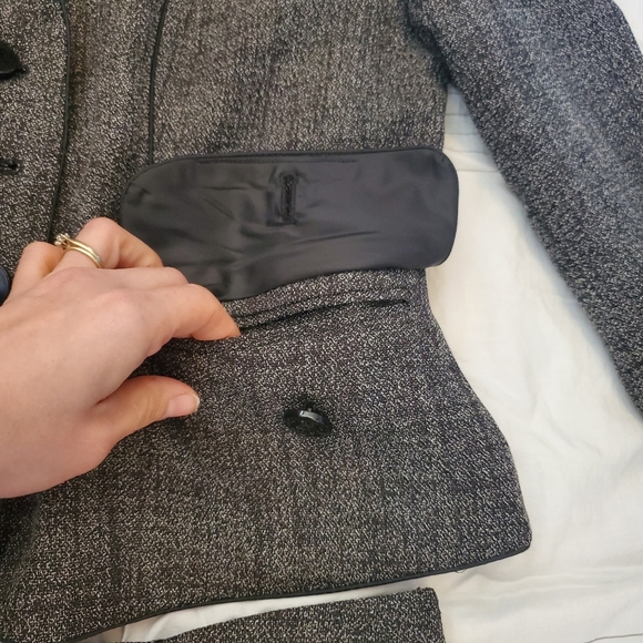 Ann taylor suit! Grey mesh with black and white! - Picture 4 of 11